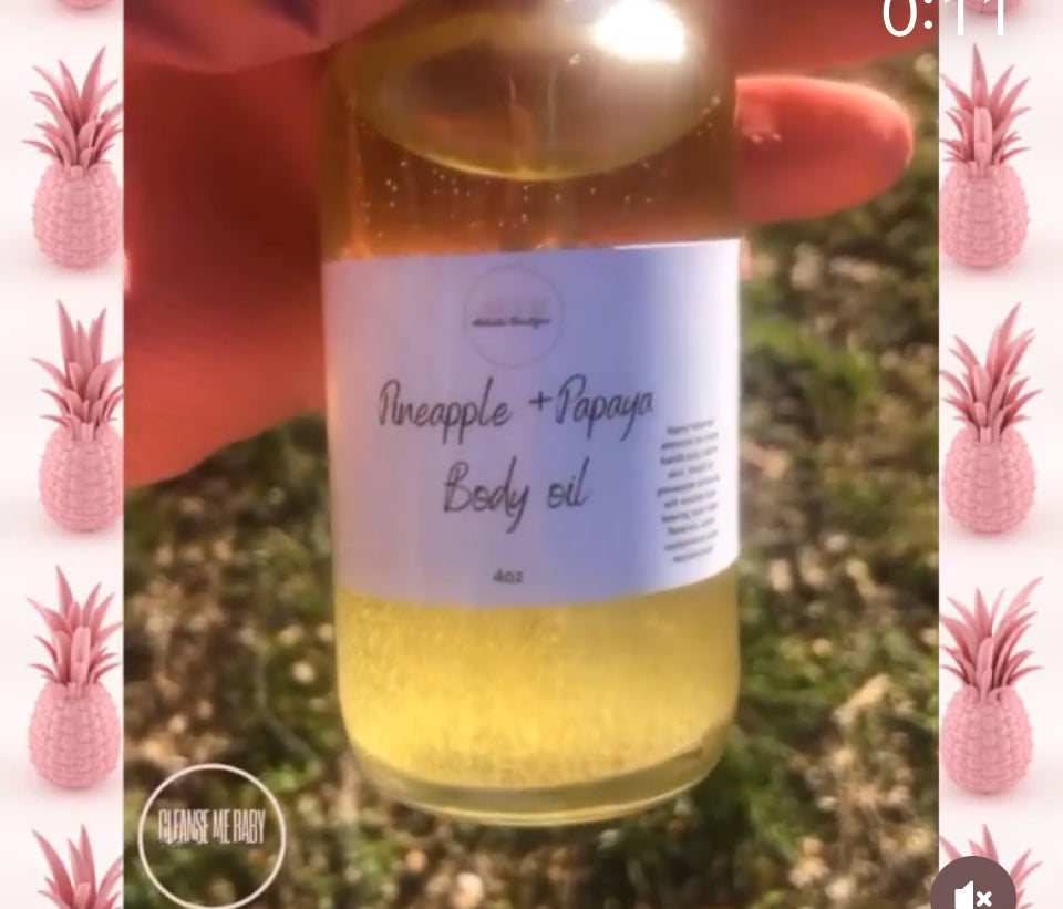 Pineapple and papaya body oil